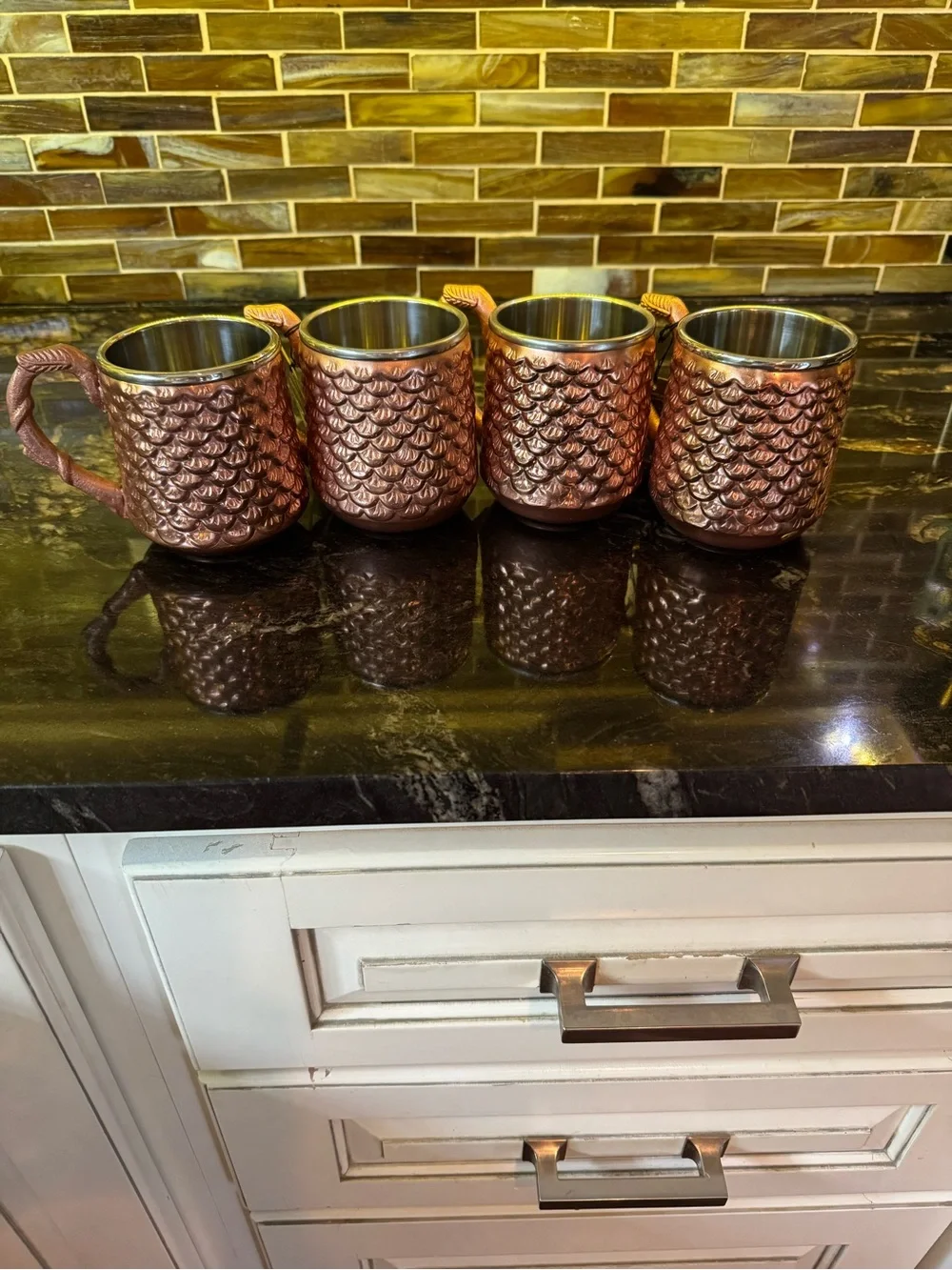 Pier 1 Copper-Tone Owl Moscow Mule Mugs - Set of 4